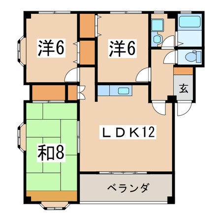 コーポオアシスの物件間取画像